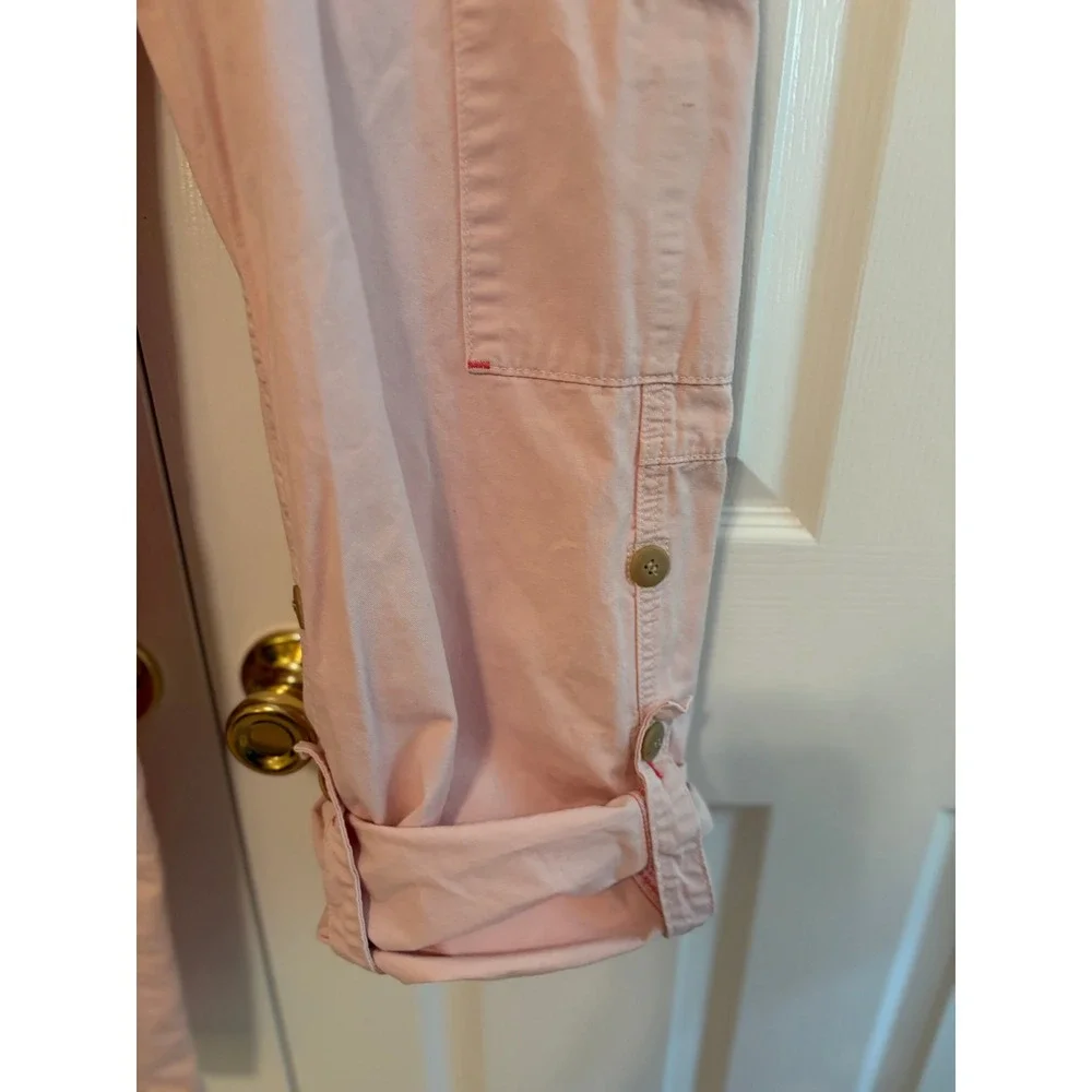 Levis Low Slouch Cargo Pants Womens Small Pink Cotton Utility Relaxed Trousers